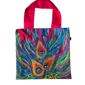 Tote Bag Plegable - Plumas de Pavo Real