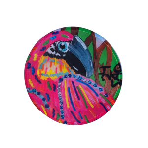 Abanico Plegable - Loro Tropical Vibrante