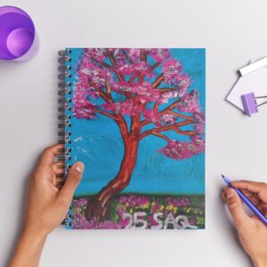 Libreta arbol florecido de jacaranda