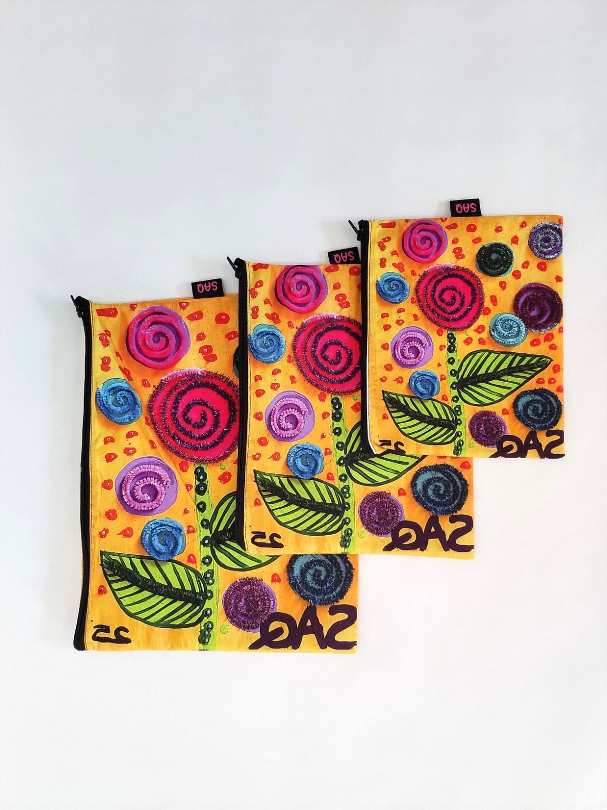Organizador x 3 – flores de espirales